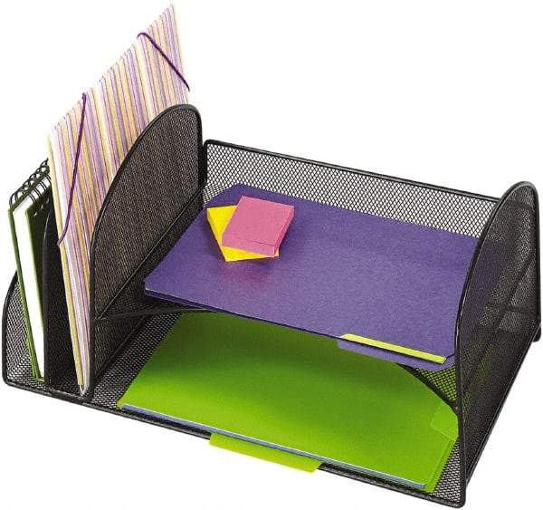 Safco - Black Combination File Sorter - Steel, Mesh - Industrial Tool & Supply