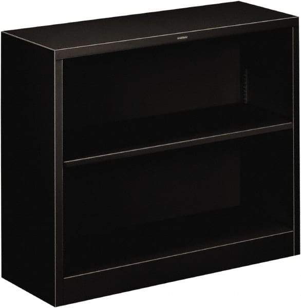 Hon - 2 Shelf, 29" High x 34-1/2" Wide Bookcase - 12-5/8" Deep, Steel, Black - Industrial Tool & Supply