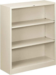 Hon - 3 Shelf, 41" High x 34-1/2" Wide Bookcase - 11-5/8" Deep, Steel, Light Gray - Industrial Tool & Supply