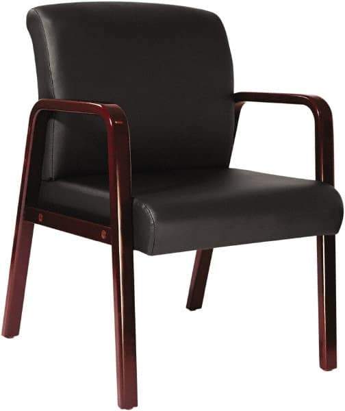 ALERA - Black Soft Leather Guest Chair - 24" Wide x 33-1/4" High - Industrial Tool & Supply