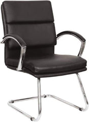 ALERA - Black Leather Guest Chair - 23-1/2" Wide x 37" High - Industrial Tool & Supply