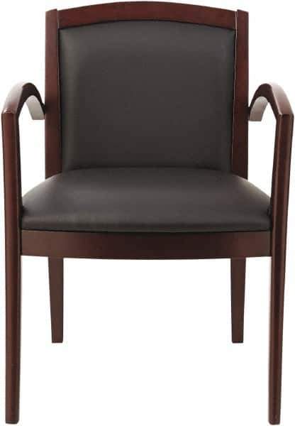 ALERA - Black Leather Guest Chair - 22-7/8" Wide x 32-7/8" High - Industrial Tool & Supply