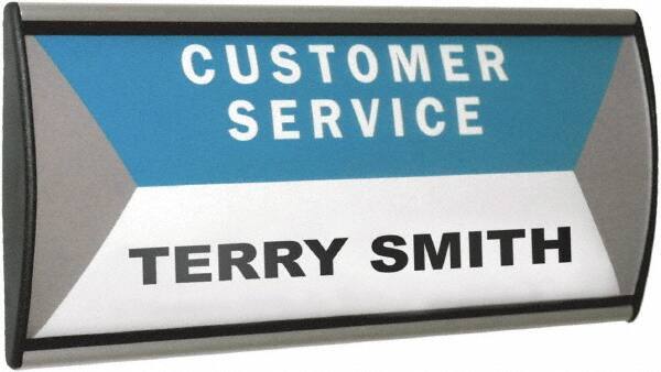 ADVANTUS - Black/Silver Wall/Door Sign - 4" High x 8-3/4" Wide - Industrial Tool & Supply