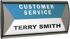 ADVANTUS - Black/Silver Wall/Door Sign - 4" High x 8-3/4" Wide - Industrial Tool & Supply