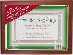 Nudell - Mahogany Document Holders-Certificate/Document - 11" High x 8-1/2" Wide - Industrial Tool & Supply