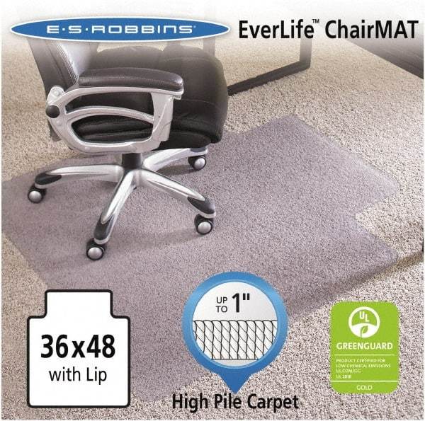 ES Robbins - 48" Long x 36" Wide, Chair Mat - Rectangular, Crystal Edge Style - Industrial Tool & Supply