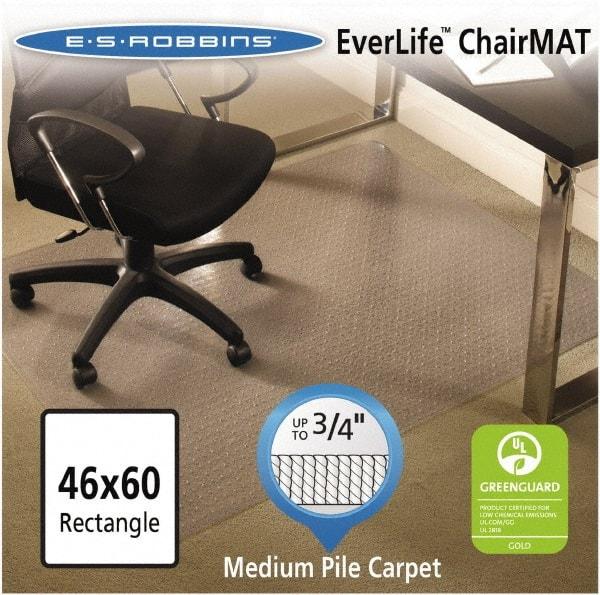 ES Robbins - 60" Long x 46" Wide, Chair Mat - Rectangular, Crystal Edge Style - Industrial Tool & Supply