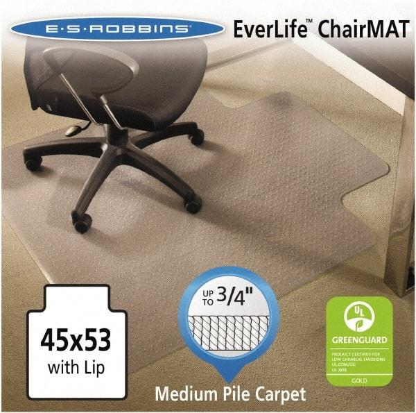 ES Robbins - 53" Long x 45" Wide, Chair Mat - Rectangular, Crystal Edge Style - Industrial Tool & Supply