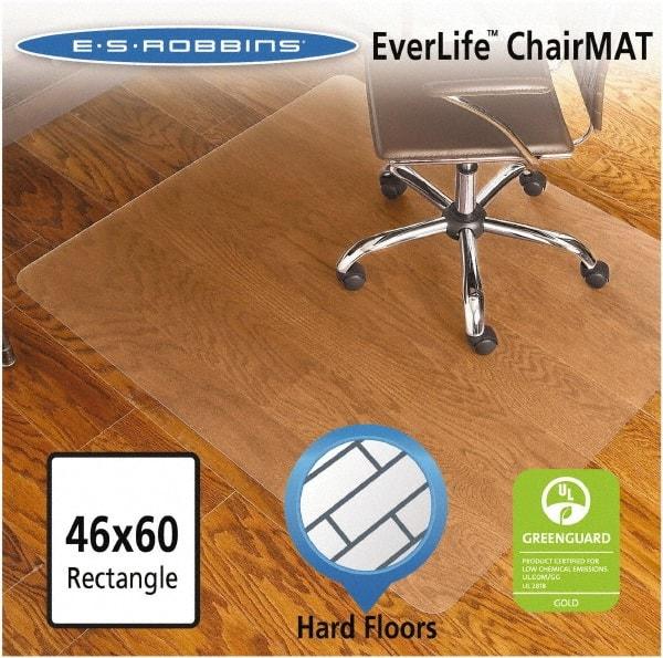 ES Robbins - 60" Long x 46" Wide, Chair Mat - Rectangular, Straight Edge Style - Industrial Tool & Supply
