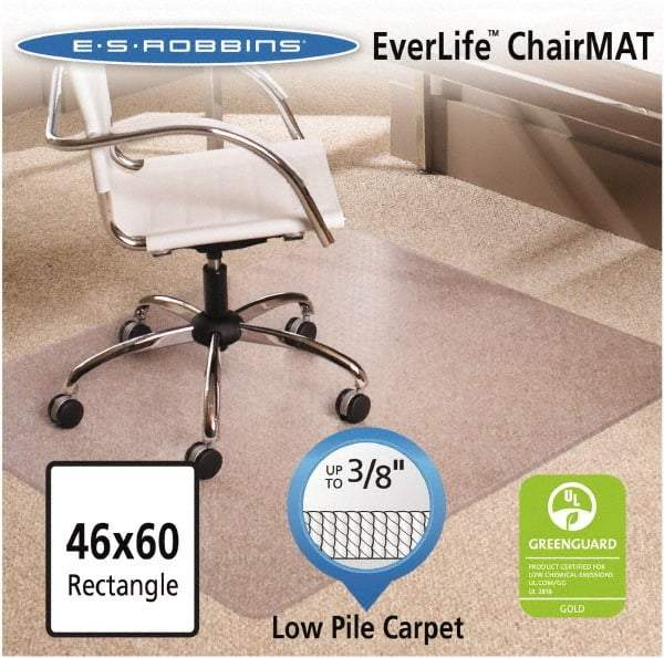 ES Robbins - 60" Long x 46" Wide, Chair Mat - Rectangular, Crystal Edge Style - Industrial Tool & Supply