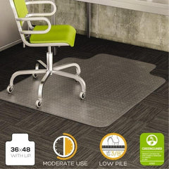 Deflect-o - 48" Long x 36" Wide, Chair Mat - Rectangular, Beveled Edge Style - Industrial Tool & Supply