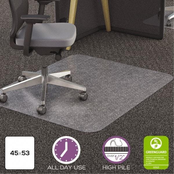 Deflect-o - 53" Long x 45" Wide, Chair Mat - Rectangular, Straight Edge Style - Industrial Tool & Supply