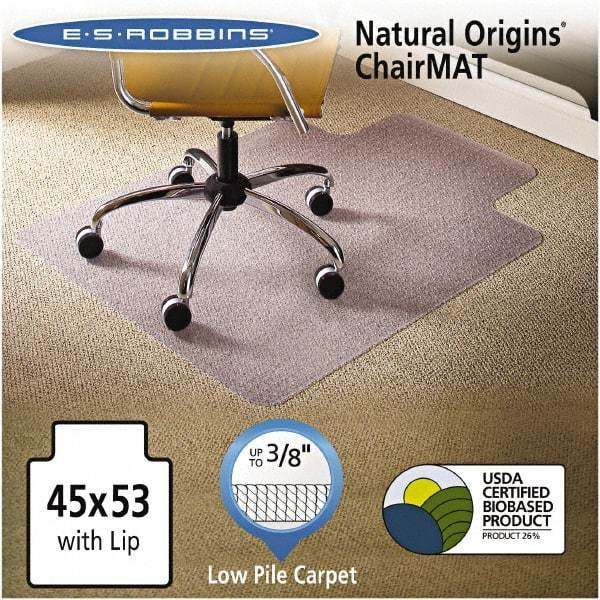 ES Robbins - 53" Long x 45" Wide, Chair Mat - Rectangular, Straight Edge Style - Industrial Tool & Supply