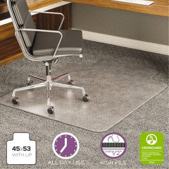 Deflect-o - 53" Long x 45" Wide, Chair Mat - Rectangular, Beveled Edge Style - Industrial Tool & Supply