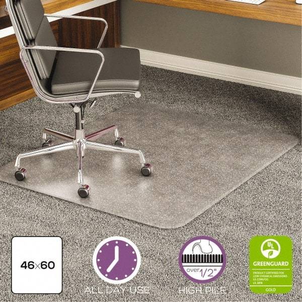 Deflect-o - 60" Long x 46" Wide, Chair Mat - Rectangular, Beveled Edge Style - Industrial Tool & Supply
