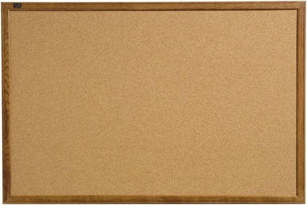 Quartet - 17" Wide x 23" High Open Cork Bulletin Board - Natural (Color) - Industrial Tool & Supply