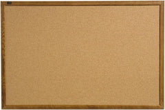 Quartet - 17" Wide x 23" High Open Cork Bulletin Board - Natural (Color) - Industrial Tool & Supply