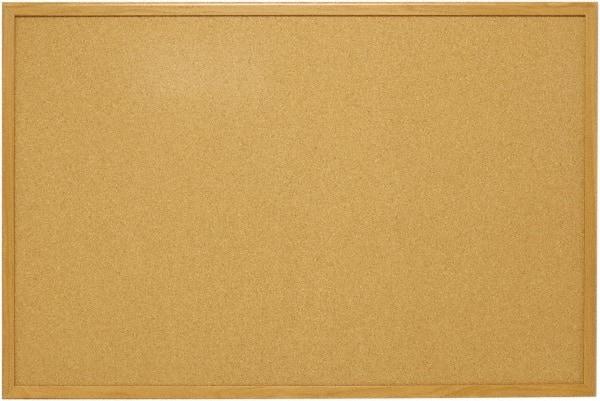 Mead - 48" Wide x 36" High Open Cork Bulletin Board - Natural (Color) - Industrial Tool & Supply