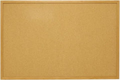 Mead - 48" Wide x 36" High Open Cork Bulletin Board - Natural (Color) - Industrial Tool & Supply