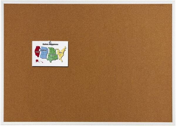 Quartet - 48" Wide x 36" High Open Cork Bulletin Board - Natural (Color) - Industrial Tool & Supply