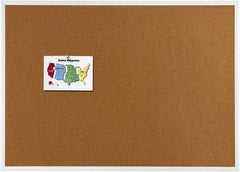 Quartet - 48" Wide x 36" High Open Cork Bulletin Board - Natural (Color) - Industrial Tool & Supply