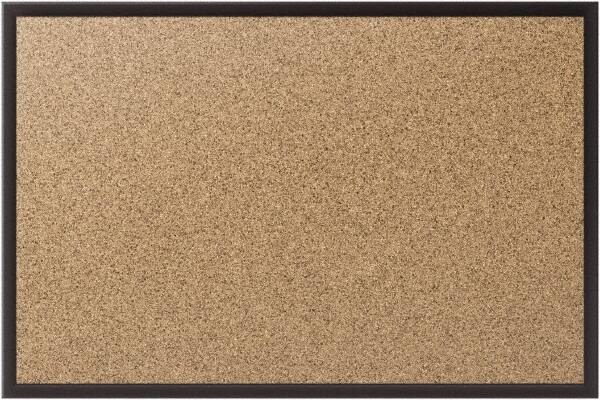 Quartet - 36" Wide x 24" High Open Cork Bulletin Board - Natural (Color) - Industrial Tool & Supply