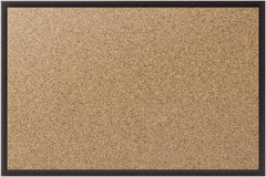 Quartet - 36" Wide x 24" High Open Cork Bulletin Board - Natural (Color) - Industrial Tool & Supply