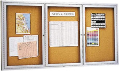 Quartet - 72" Wide x 36" High Open Cork Bulletin Board - Natural (Color) - Industrial Tool & Supply