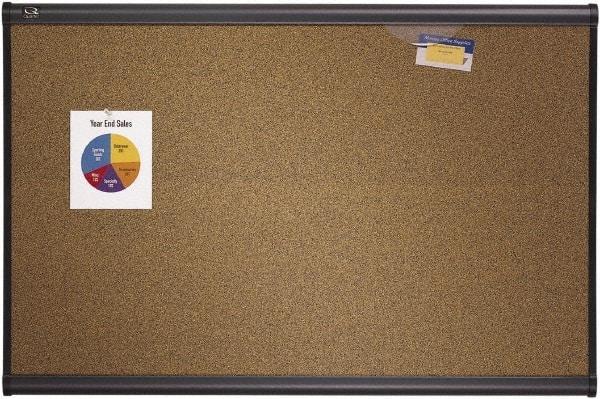 Quartet - 48" Wide x 36" High Open Cork Bulletin Board - Brown - Industrial Tool & Supply