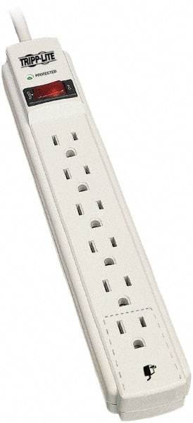 Tripp-Lite - 6 Outlets, 120 VAC15 Amps, 8' Cord, Power Outlet Strip - Floor, Keyhole Mount, 5-15 NEMA Configuration, 10.85" Strip - Industrial Tool & Supply