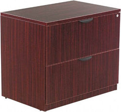 ALERA - 34" Wide x 29-1/2" High x 22-3/4" Deep, 2 Drawer Lateral File - Woodgrain Laminate, Mahogany - Industrial Tool & Supply