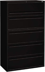 Hon - 42" Wide x 67" High x 19-1/4" Deep, 5 Drawer Roll-Out, Roll-Out Posting - Steel, Black - Industrial Tool & Supply