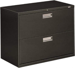 Hon - 36" Wide x 28-3/8" High x 19-1/4" Deep, 2 Drawer Lateral File - Steel, Charcoal - Industrial Tool & Supply