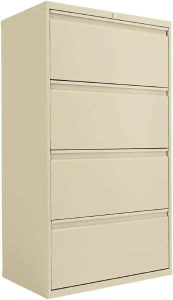 ALERA - 30" Wide x 53-1/4" High x 19-1/4" Deep, 4 Drawer Lateral File - Steel, Putty - Industrial Tool & Supply