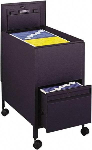 Safco - 17" Wide x 28" High x 26" Deep, 1 Drawer Mobile Tub - Steel, Black - Industrial Tool & Supply