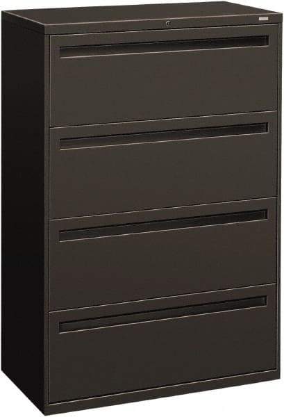 Hon - 36" Wide x 53-1/4" High x 19-1/4" Deep, 4 Drawer Lateral File - Steel, Charcoal - Industrial Tool & Supply