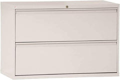 ALERA - 42" Wide x 28-3/8" High x 19-1/4" Deep, 2 Drawer Lateral File - Steel, Light Gray - Industrial Tool & Supply