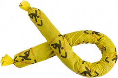 Brady SPC Sorbents - 12 Gal, 4' Long, 3" Diam, Polypropylene Sock - Chemical, Yellow - Industrial Tool & Supply