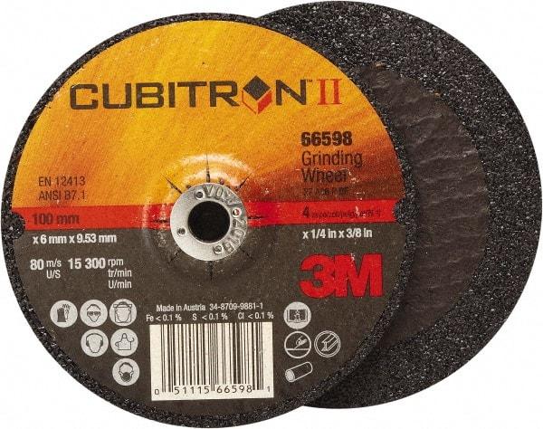 3M - 4-1/2" Wheel Diam, Type 27 Depressed Center Wheel - Medium Grade, Ceramic, 13,300 Max RPM - Industrial Tool & Supply