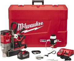 Milwaukee Tool - 1-1/2" Chuck, 5.75" Travel, Portable Magnetic Drill Press - 400 & 690 RPM, 9 Amps, 0.43 hp - Industrial Tool & Supply