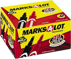 Marks-A-Lot - Red & Black Permanent Marker - Chisel Tip, AP Nontoxic Ink - Industrial Tool & Supply