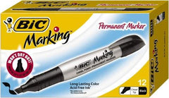 Bic - Tuxedo Black Permanent Marker - Chisel Tip, AP Nontoxic Ink - Industrial Tool & Supply