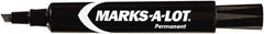 Marks-A-Lot - Black Permanent Marker - Chisel Tip, AP Nontoxic Ink - Industrial Tool & Supply