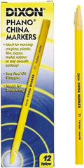DIXON - Yellow China Marker - Soft Crayon Tip, Wax - Industrial Tool & Supply