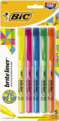 Bic - Assorted Colors Highlighter - Chisel Tip, Water Base Ink - Industrial Tool & Supply