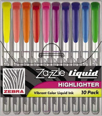 Zebra - Assorted Colors Highlighter - Chisel Tip, Water Base Ink - Industrial Tool & Supply