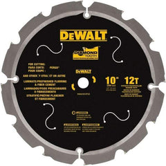 DeWALT - 10" Diam, 15.88mm Arbor Hole Diam, 12 Tooth Wet & Dry Cut Saw Blade - Steel, Smooth Action, Standard Round Arbor - Industrial Tool & Supply