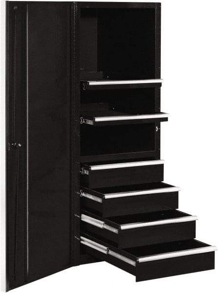 EXTREME TOOLS - 4 Drawer Side Tool Cabinet - 24" Wide x 30-7/8" Deep x 63-3/8" High, Steel, Black - Industrial Tool & Supply