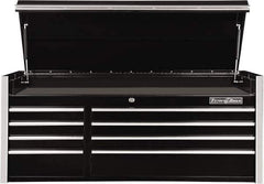 EXTREME TOOLS - 10 Drawer Top Tool Chest - 54-5/8" Wide x 25" Deep x 22-1/4" High, Steel, Black - Industrial Tool & Supply