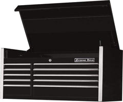 EXTREME TOOLS - 10 Drawer Top Tool Chest - 55" Wide x 30" Deep x 26-3/8" High, Steel, Black - Industrial Tool & Supply